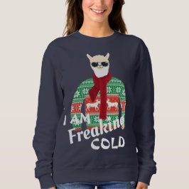 im freaking cold Cool llama Ugly kerstsweater Trui