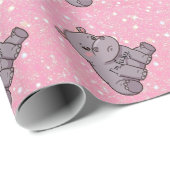 "I'm fussy." Cute, Cartoon Hippo, Pouting Cadeaupapier (Rol Hoek)