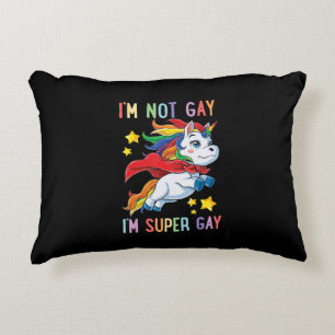 Im Gay Im Super Gay Pride LGBT Flag Unicorn Accent Kussen