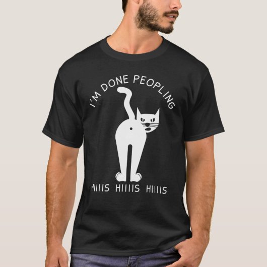 Im Gedaan met een kat met hoekkleed T-shirt (Voorkant)