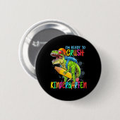 Im gereed om kinderen met kinderkledingstuk T Rex  Ronde Button 5,7 Cm (Voorkant /achterkant)