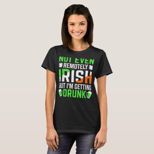 I'm Getting Drunk Irish Flag Shamrock St Patrick's T-shirt (Voorkant volledig)