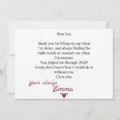 "I'm glad I swiped right" fun romantic Dating Feestdagenkaart (Achterkant)