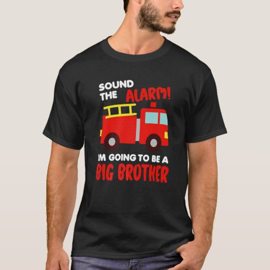 Im Going To Be A Big Brother  Firetruck Baby Revea T-shirt (Voorkant)