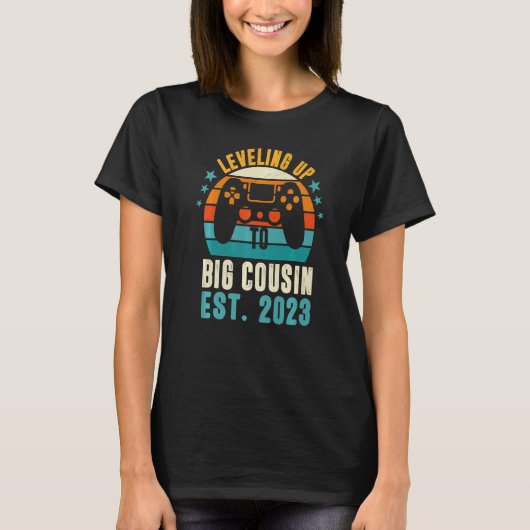 I'm Going To Be A Big Cousin 2023  Leveled Up To C T-shirt (Voorkant)