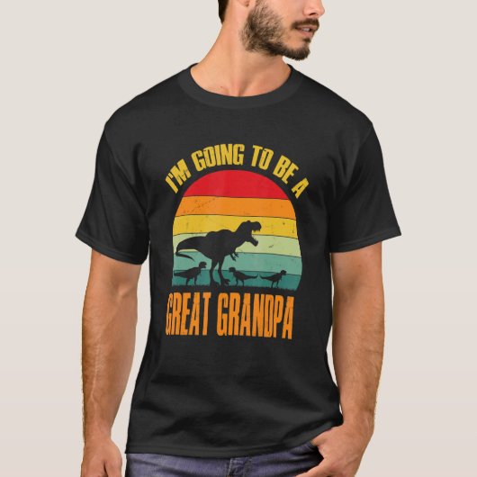 I'm Going To Be A Great Grandpa Dinosaur Rex Vinta T-shirt (Voorkant)