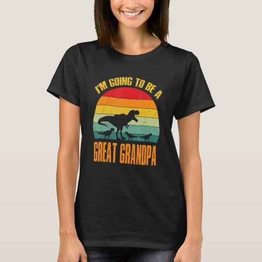 I'm Going To Be A Great Grandpa Dinosaur Rex Vinta T-shirt (Voorkant)