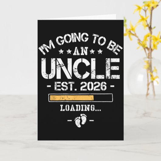 I'm Going To Be An Uncle 2026 - New Baby Announcem Kaart (Gele Bloem)