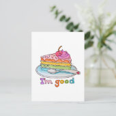 I'm Good, Kawaii Cartoon Rainbow Cake Postcard Briefkaart (Staand voorkant)