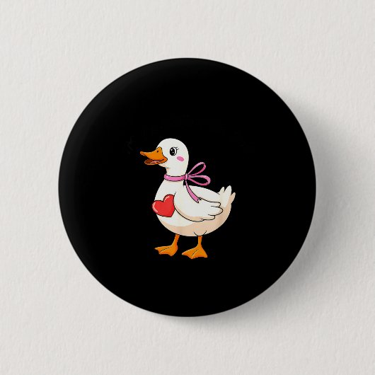 I'm Goosey For You Coquette Valentine Goose  Ronde Button 5,7 Cm (Voorkant)