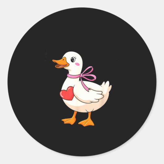 I'm Goosey For You Coquette Valentine Goose Ronde Sticker (Voorkant)