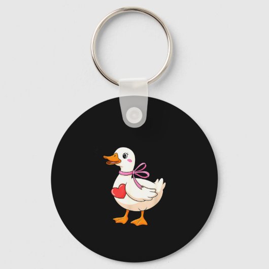 I'm Goosey For You Coquette Valentine Goose Sleutelhanger (Voorkant)