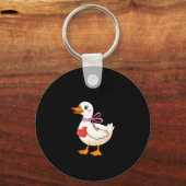 I'm Goosey For You Coquette Valentine Goose Sleutelhanger (Voorkant)