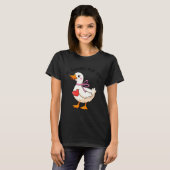 I'm Goosey For You Coquette Valentine Goose  T-shirt (Voorkant volledig)