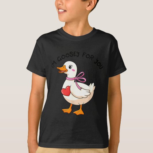 I'm Goosey For You Coquette Valentine Goose  T-shirt (Voorkant)