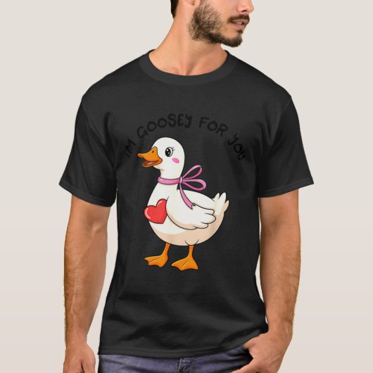 I'm Goosey For You Coquette Valentine Goose T-shirt (Voorkant)