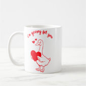 I'm Goosey For You Valentine Goose Hearts Minimal  Koffiemok (Links)