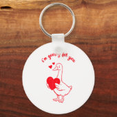 I'm Goosey For You Valentine Goose Hearts Minimal  Sleutelhanger (Voorkant)