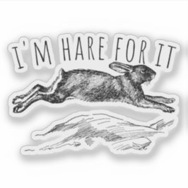 I'm Hare For It Punny Bunny Encouraging Sticker