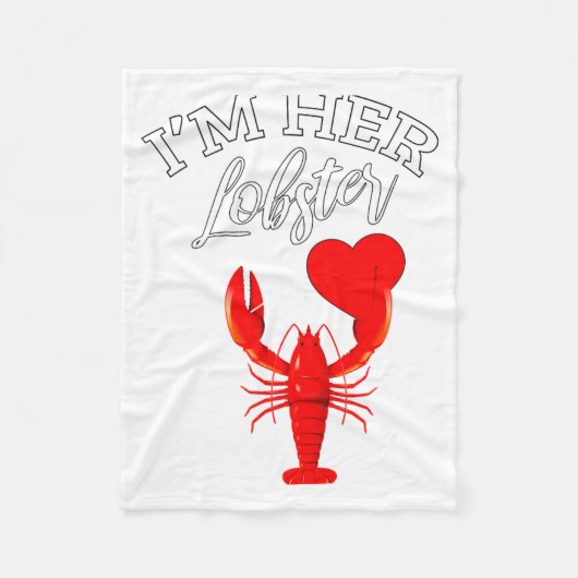 Im Her Lobster Heart Couple Matching Gift Valentin Fleece Deken (Voorkant)