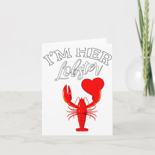Im Her Lobster Heart Couple Matching Gift Valentin Kaart (Voorkant)