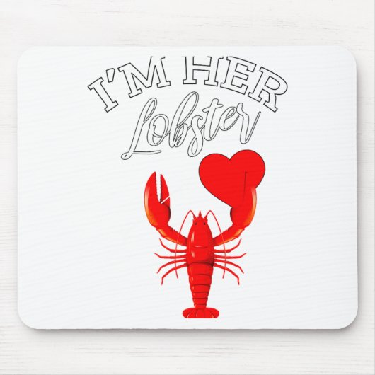 Im Her Lobster Heart Couple Matching Gift Valentin Muismat (Voorkant)