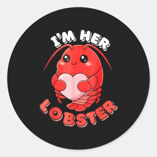 I'm Her Lobster Matching Couple Valentine's Day Wo Ronde Sticker (Voorkant)