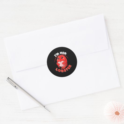 I'm Her Lobster Matching Couple Valentine's Day Wo Ronde Sticker (Envelop)