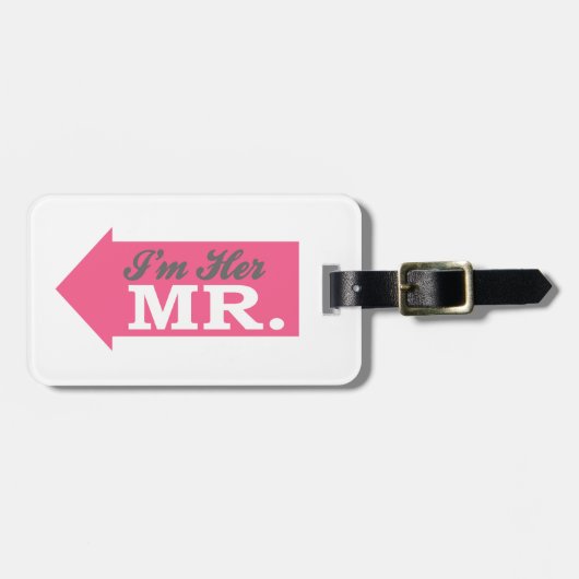 I'm Her Mr. (Hot Pink Arrow) Bagagelabel (Voorkant horizontaal)