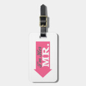 I'm Her Mr. (Hot Pink Arrow) Bagagelabel (Voorkant verticaal)