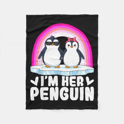 I'm Her Penguin Matching Couple Valentine Love Hea Fleece Deken (Voorkant)