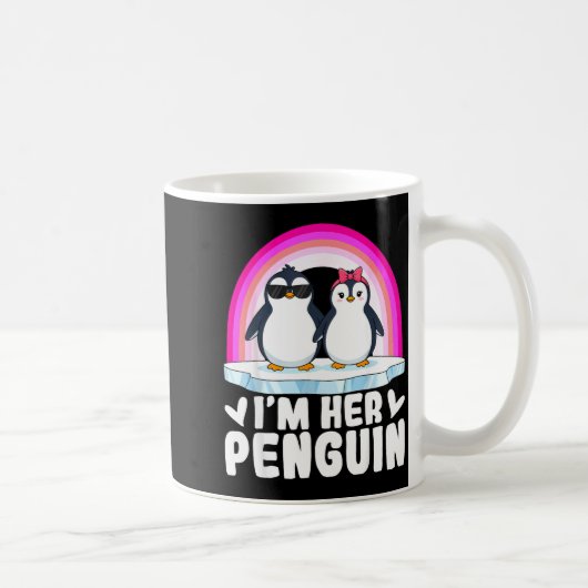 I'm Her Penguin Matching Couple Valentine Love Hea Koffiemok (Rechts)