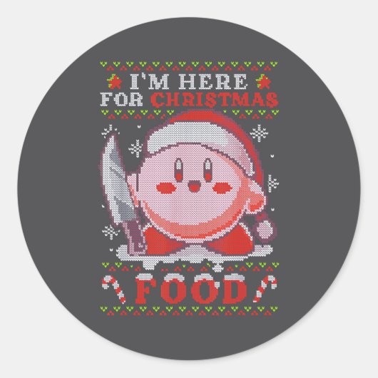 I'm Here For Christmas Food Ronde Sticker (Voorkant)