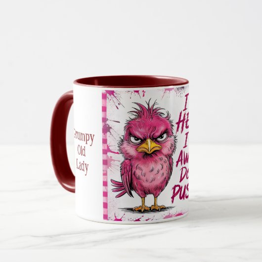 I'm Here I'm Awake Don't Push It Wrap Mok (Voorkant links)