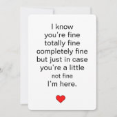 I'm here thinking of you card kaart (Voorkant)