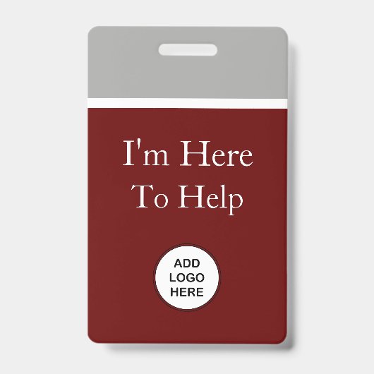 I'm Here To Help Logo Sjabloon Badges (Voorzijde)