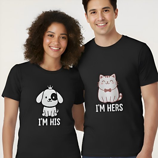I'm Hers Matching Couples Cat T-shirt