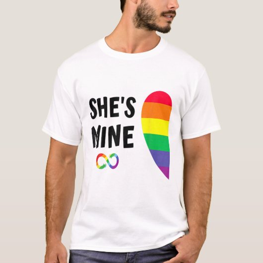 Im Hers Shes Mine Matching For Pride Lesbian Coupl T-shirt (Voorkant)