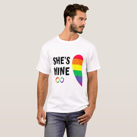 Im Hers Shes Mine Matching For Pride Lesbian Coupl T-shirt (Voorkant volledig)