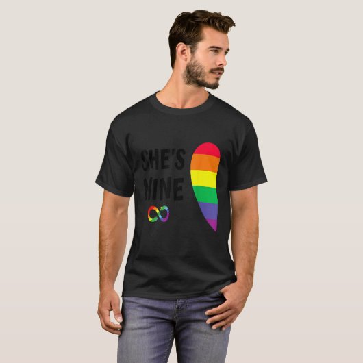 Im Hers Shes Mine Matching For Pride Lesbian Coupl T-shirt (Voorkant volledig)
