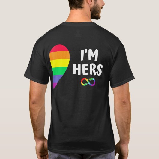 Im Hers Shes Mine Matching For Pride Lesbian Coupl T-shirt (Achterkant)