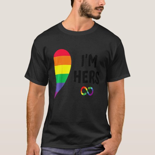 Im Hers Shes Mine Matching For Pride Lesbian Coupl T-shirt (Voorkant)