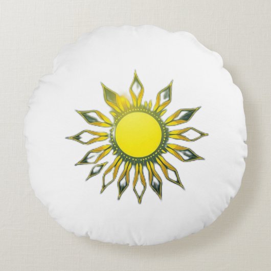 „Im Herz der Sonne – Wo Stille leuchtet“ Rond Kussen (Voorkant)