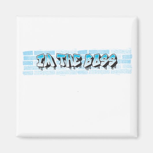 IM het Graffiti-thema Blue Splatter Paint Magneet (Voorkant)