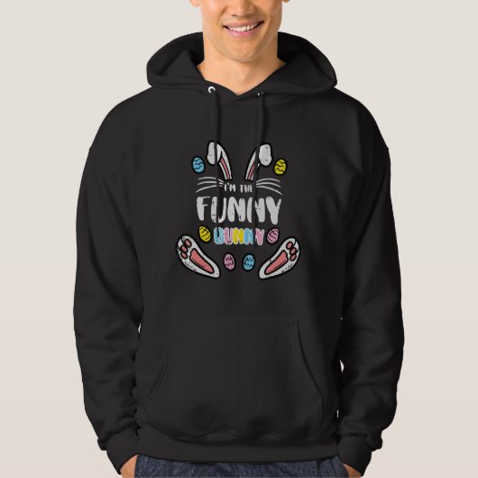 IM Het konijntje Pasen Bijpassende Mannen Vrouwen  Hoodie (Voorkant)