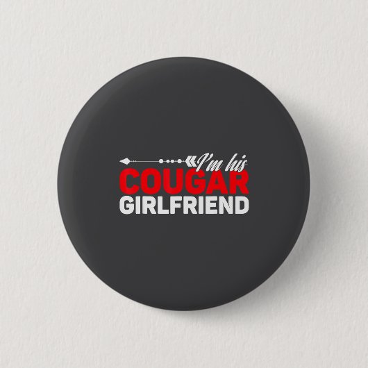 I'm His Cougar Girlfriend Funny Matching Couples Q Ronde Button 5,7 Cm (Voorkant)