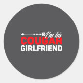 I'm His Cougar Girlfriend Funny Matching Couples Q Ronde Sticker (Voorkant)
