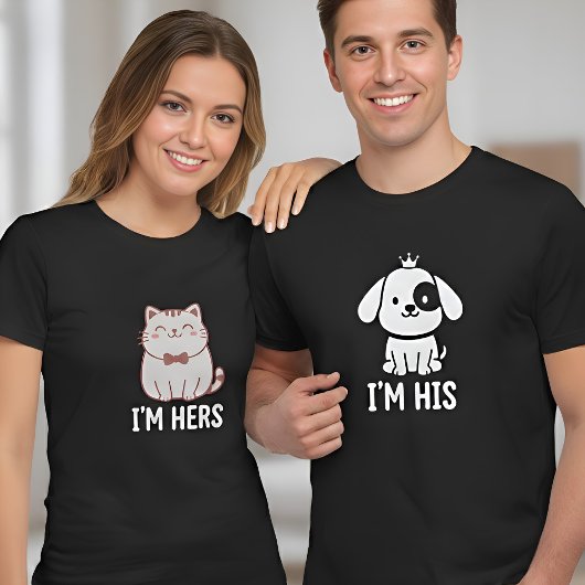 I'm His Matching Couples Cute Dog T-shirt