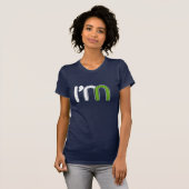 I'm In - Casual zwart T-shirt met korte mouwen, V- (Voorkant volledig)