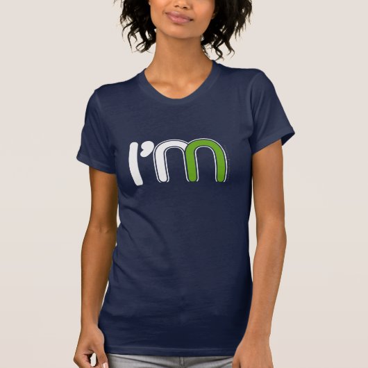 I'm In - Casual zwart T-shirt met korte mouwen, V- (Voorkant)